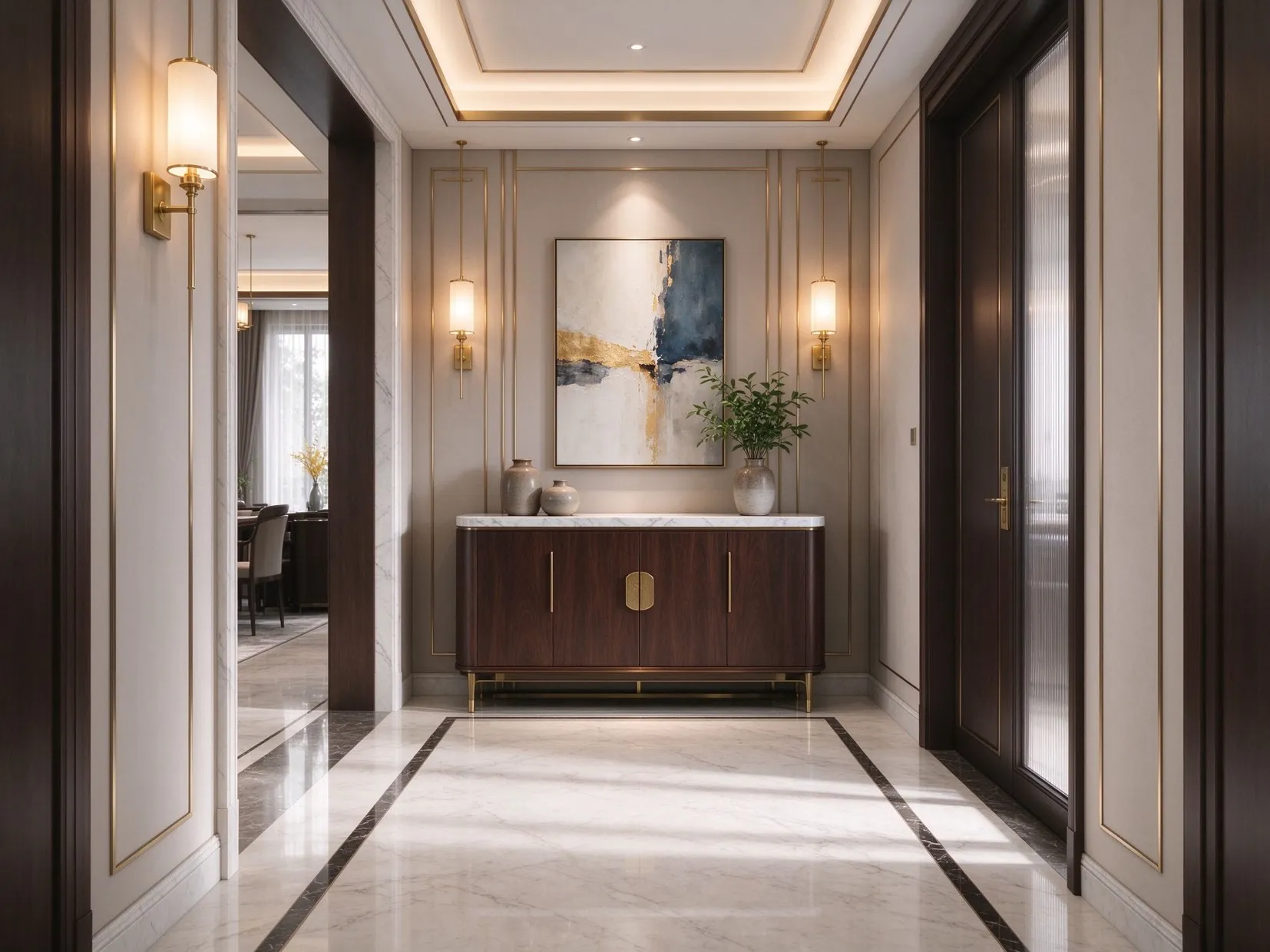 Italian luxe entryway styling example