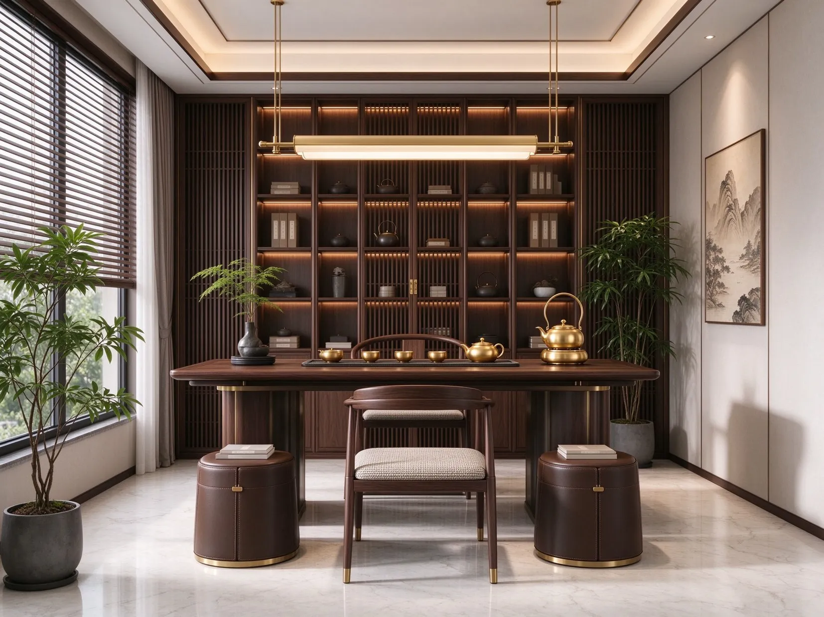 Italian luxe tea room reading corner styling example